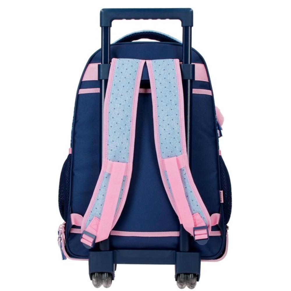 Ranac za školu 43cm sa točkićima Movom Spring Vibes blue 32629 - detalj