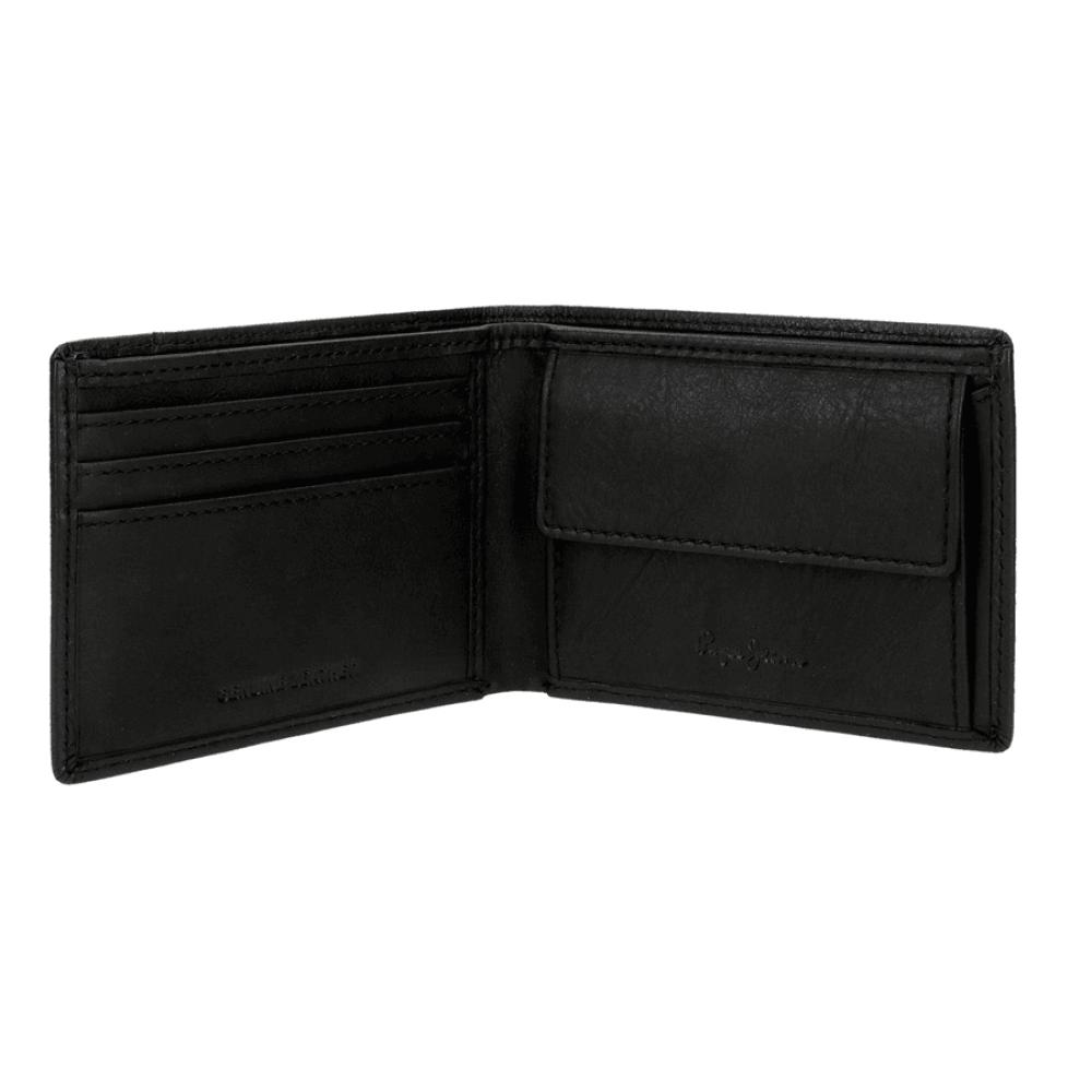 Kožni novčanik na preklop PJL Indiana black 75371 - detalj