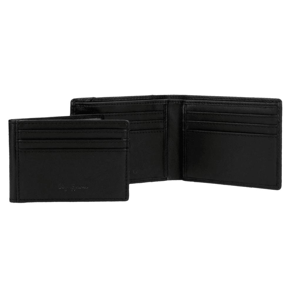 Muški kožni novčanik na preklop 11cm Pepe Jeans Indiana black 75340 - detalj