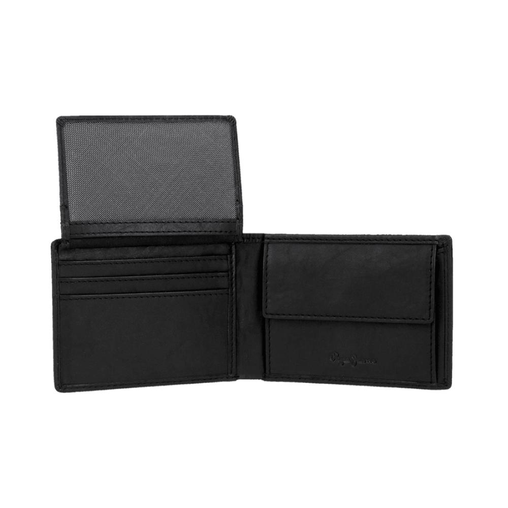 Kožni novčanik na preklop Pepe Jeans Indiana black 75331 - detalj