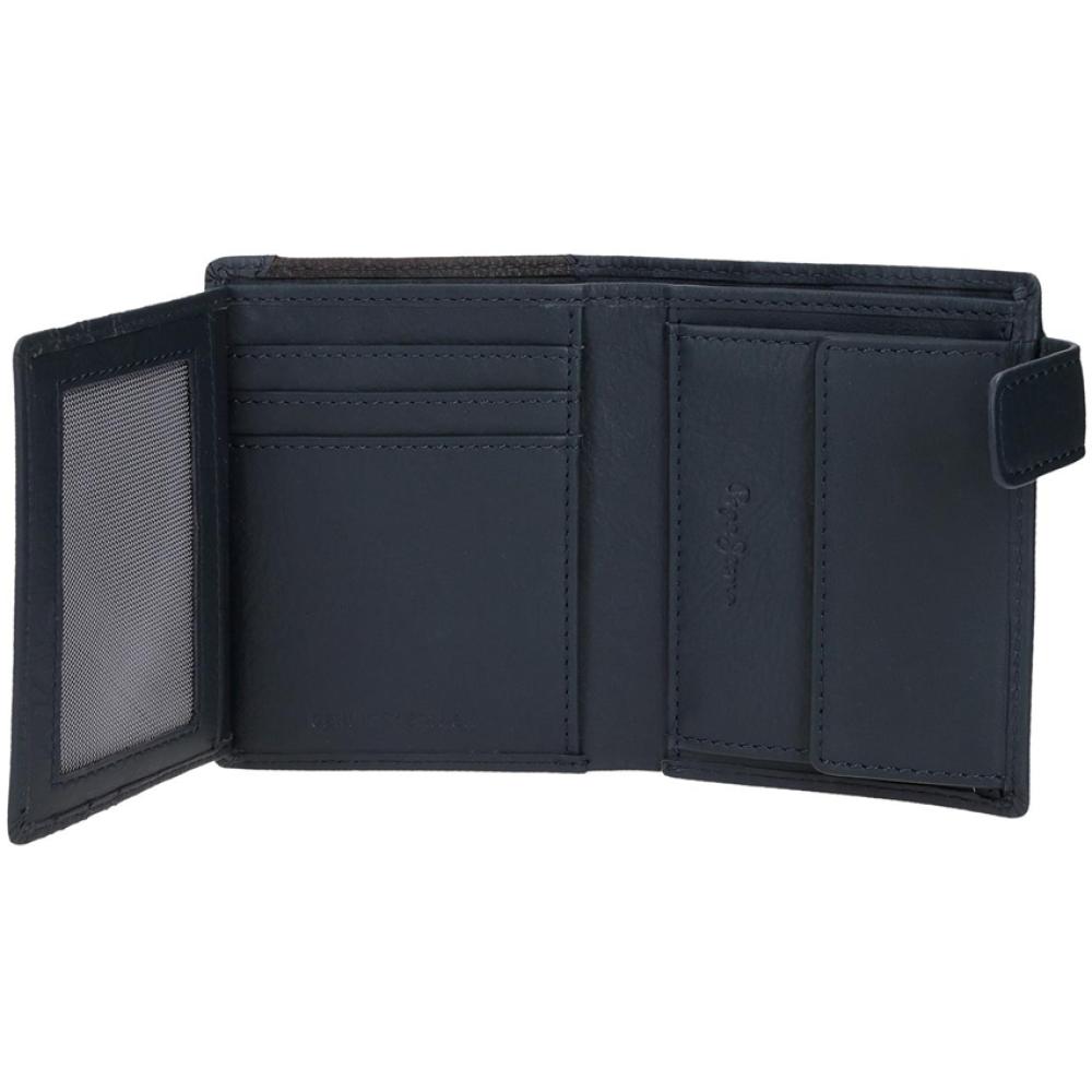 Kožni novčanik na preklop PJL Indiana navy 75312 - detalj