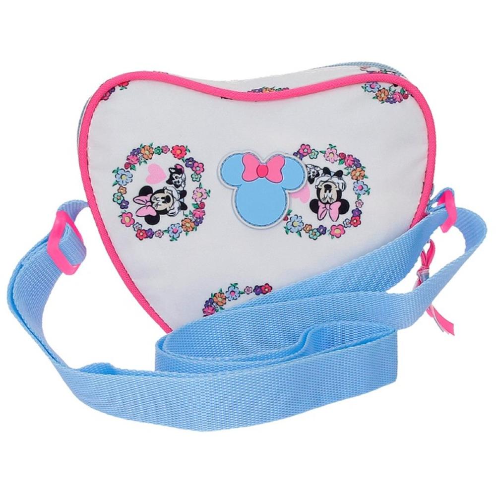 Srce torbica za devojčice Disney Minnie Flowers blue 43155 - detalj