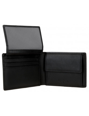 Kožni novčanik na preklop Pepe Jeans Luton black 73631 - detalj