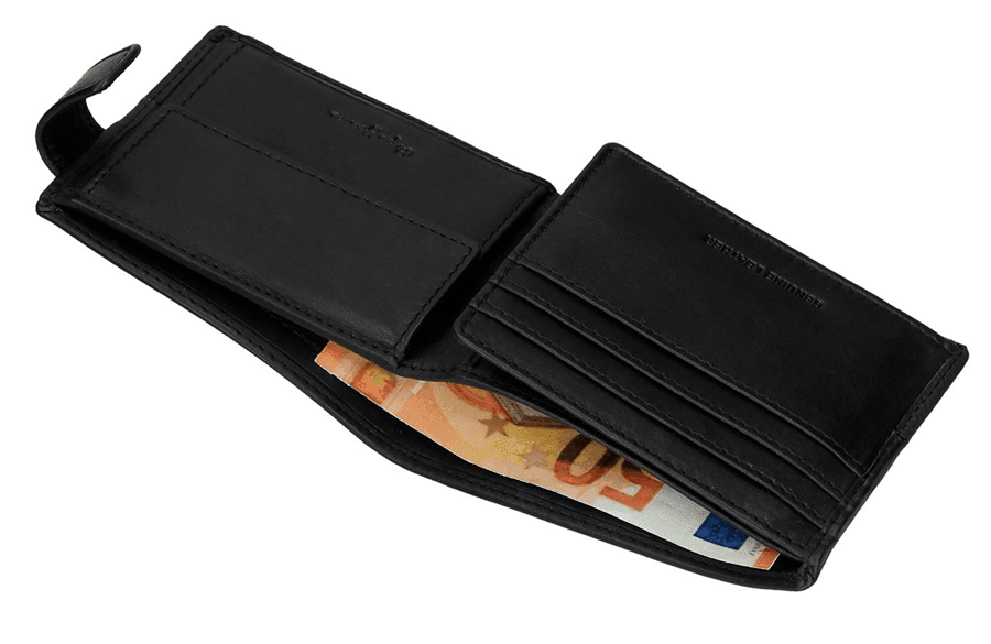 Muški kožni novčanik na preklop PJL Dual black 78333 - detalj