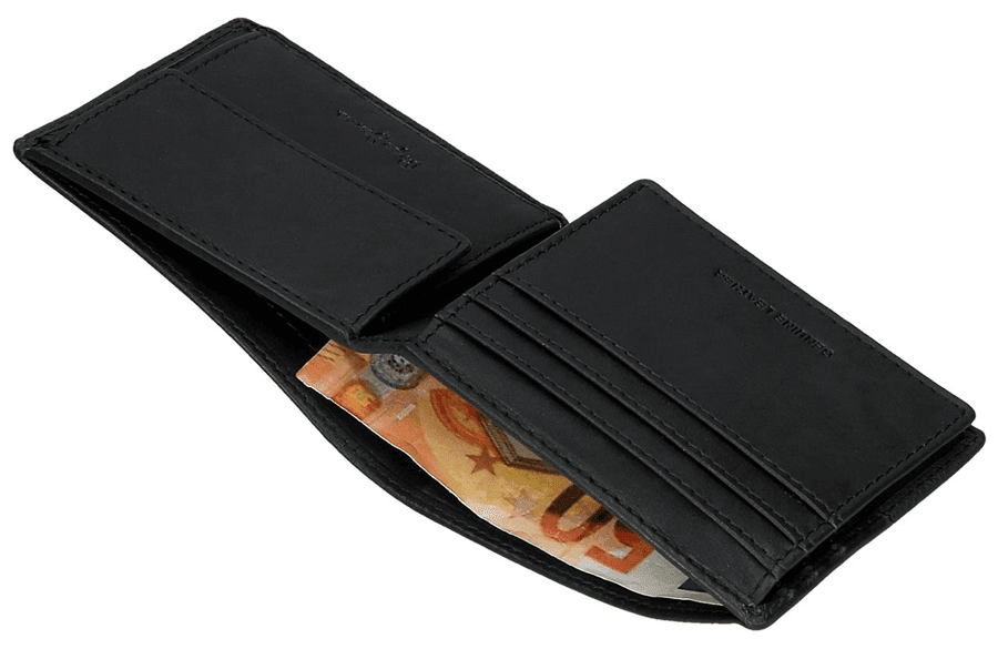 Muški kožni novčanik na preklop PJL Dual black 78331 - detalj