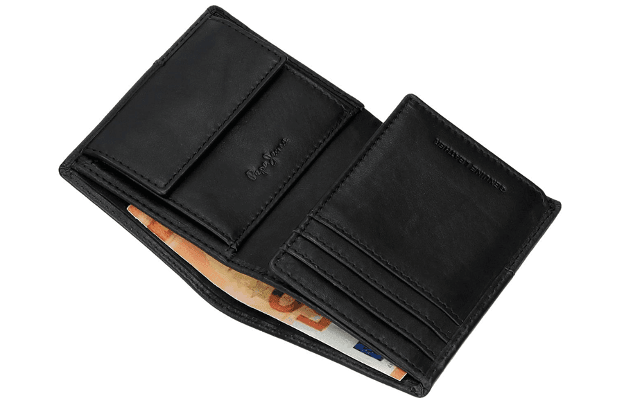 Muški kožni novčanik na preklop PJL Dual black 78311 - detalj