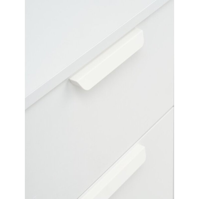 Komoda, 4 fioke i 1 vrata, kombinovano bela - detalj