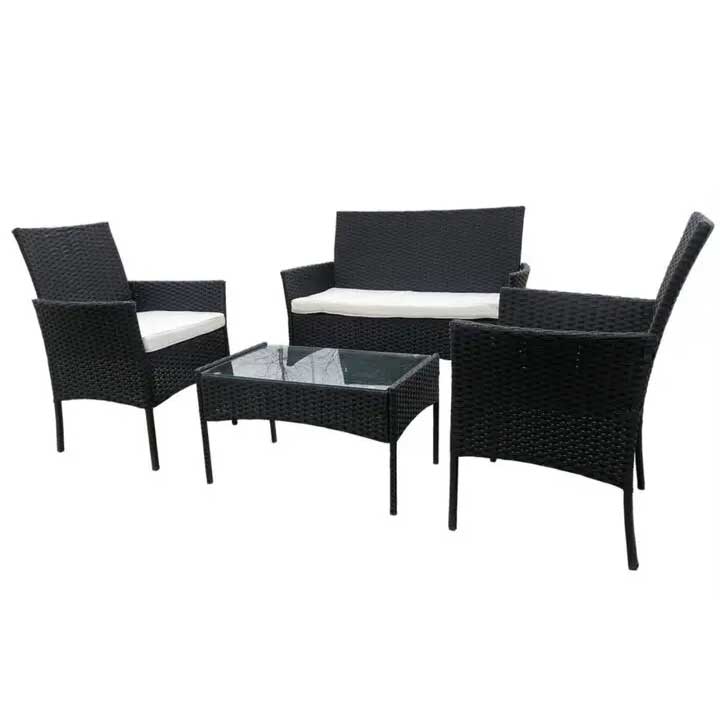 Baštenski ratan set od 4 dela - sto, dvosed i 2 stolice - detalj
