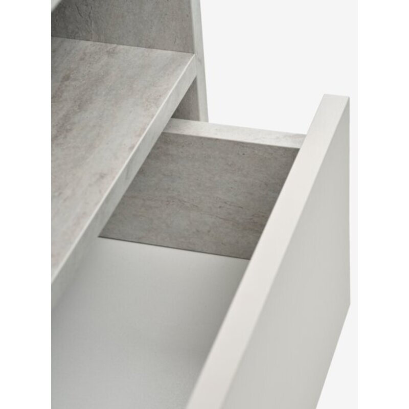 Komoda BILLUND, 3 fioke, travertin/bež - detalj