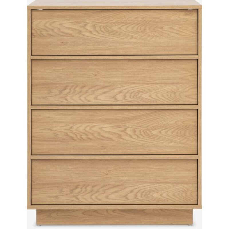 Komoda TRANUM, 4 fioke, topao hrast, 81x102x45 cm - detalj