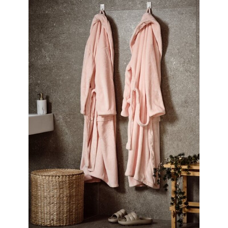 Bade mantil LERUM S/M roze - detalj
