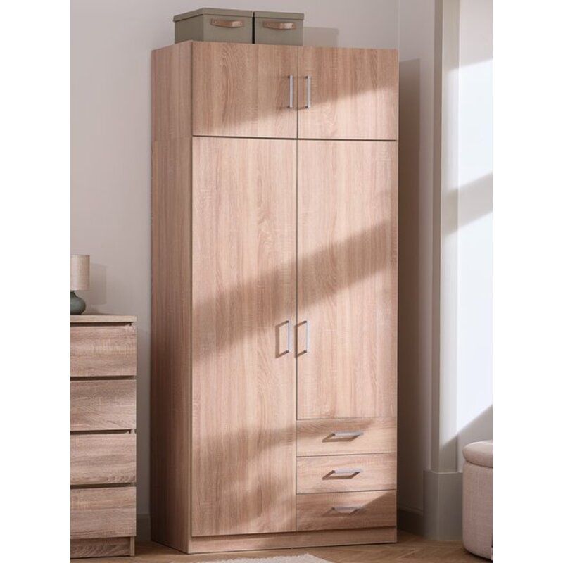 Ormar FANDRUP 97x176 cm, 2 vrata, 3 fioke, svetao hrast - detalj