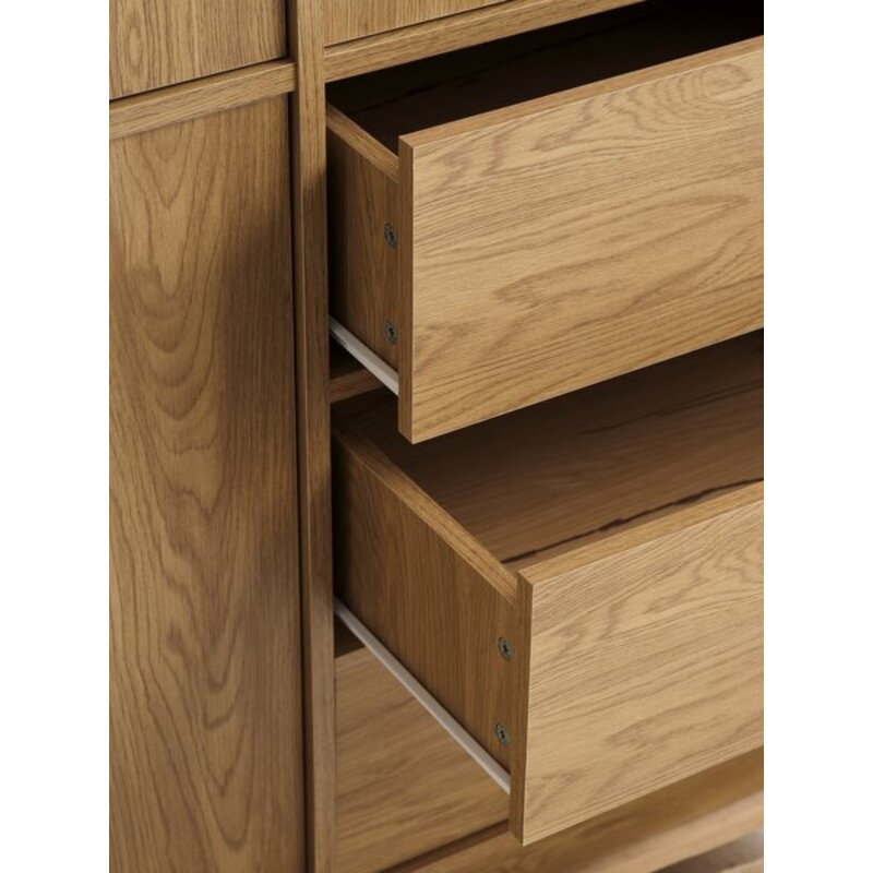 Ormar TRANUM 180x214 cm, 5 vrata i 3 fioke, topao hrast - detalj