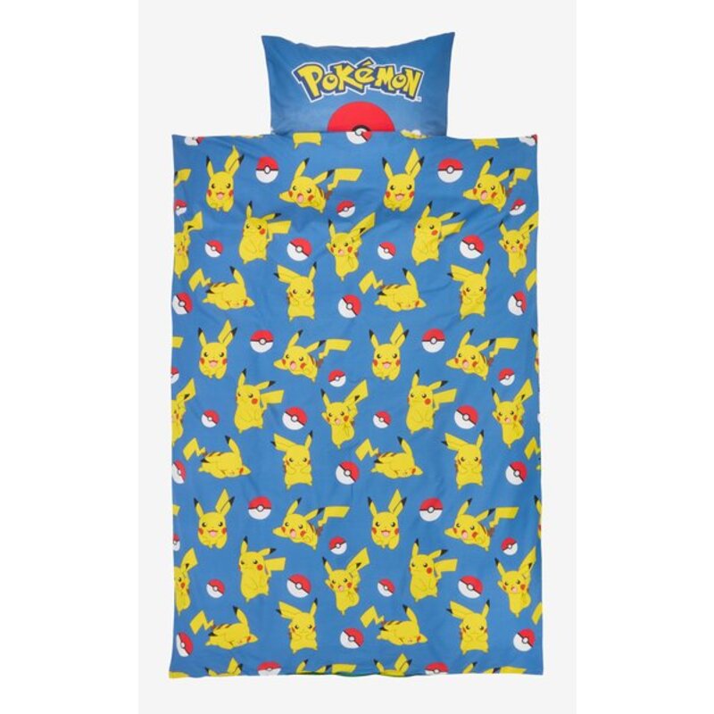 Dečija posteljina POKEMON 140x200 plava Jastučnica i jorganska navlaka - detalj