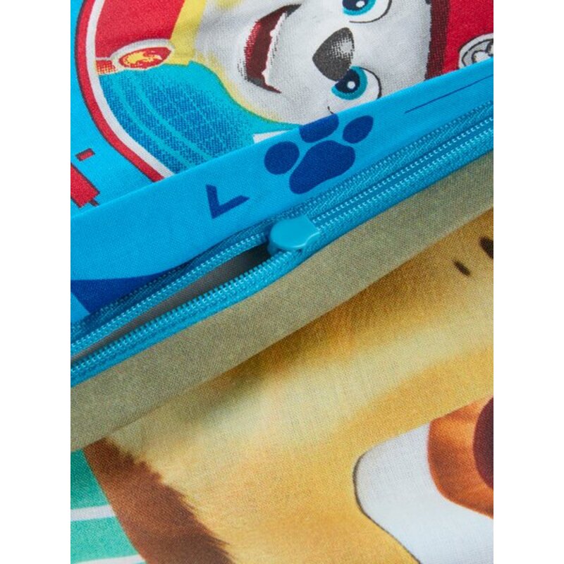 Dečija posteljina PAW PATROL 140x200 plava Jastučnica i jorganska navlaka - detalj