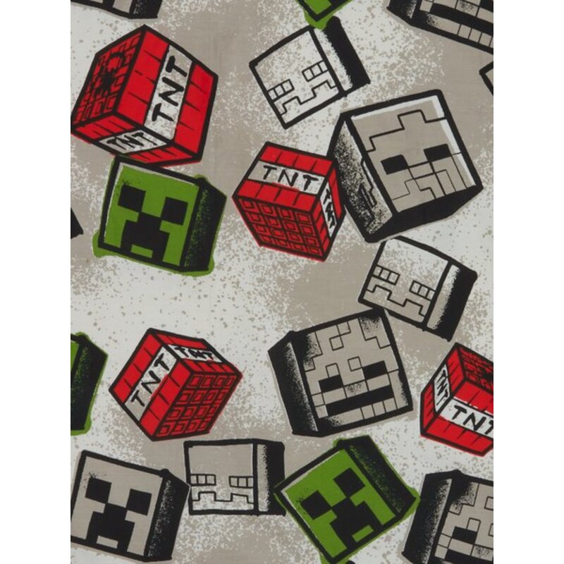 Dečija posteljina MINECRAFT 140x200 siva Jastučnica i jorganska navlaka - detalj