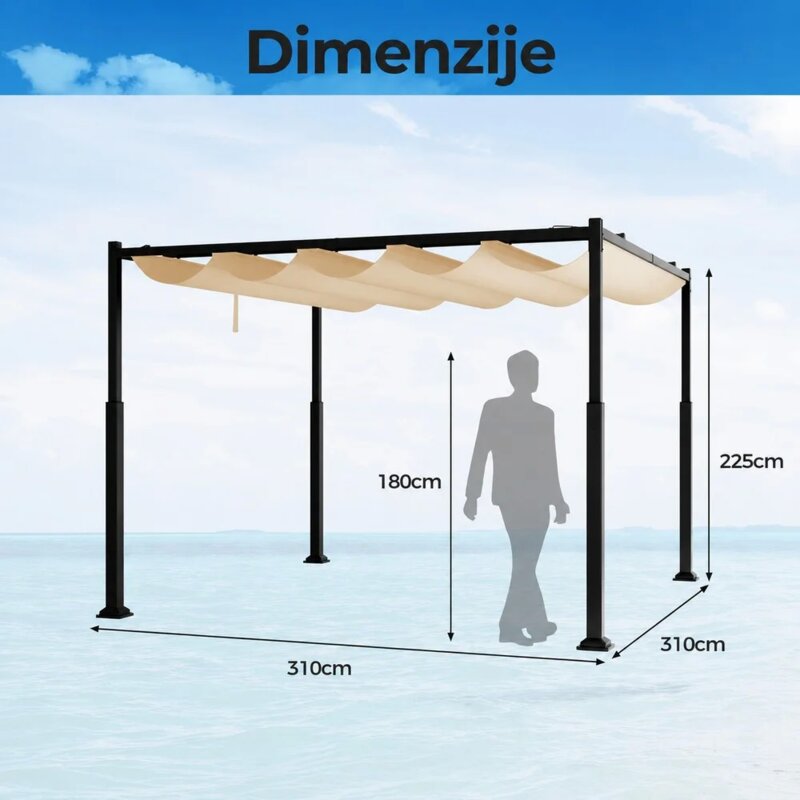 Venturo Prestige Pergola 3x3m Bež sa Čeličnom Konstrukcijom - detalj