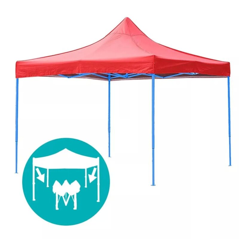 Paviljon sa Mehanizmom 3x3m, Crveni, Tri Stranice - detalj