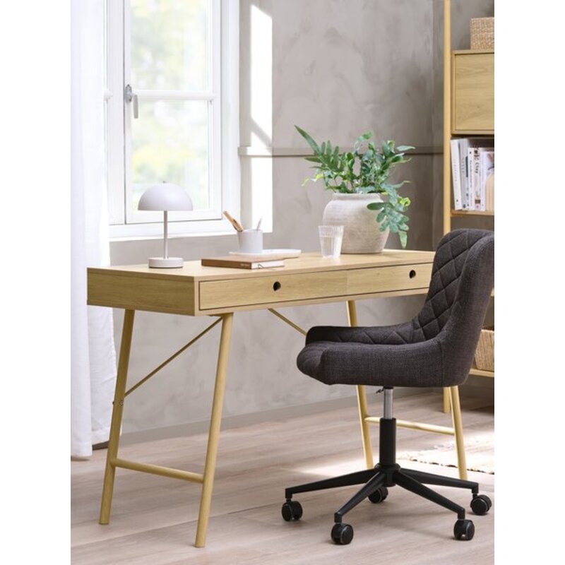 Radni sto LINDVED 48x120 cm sa 2 fioke, natur hrast - detalj