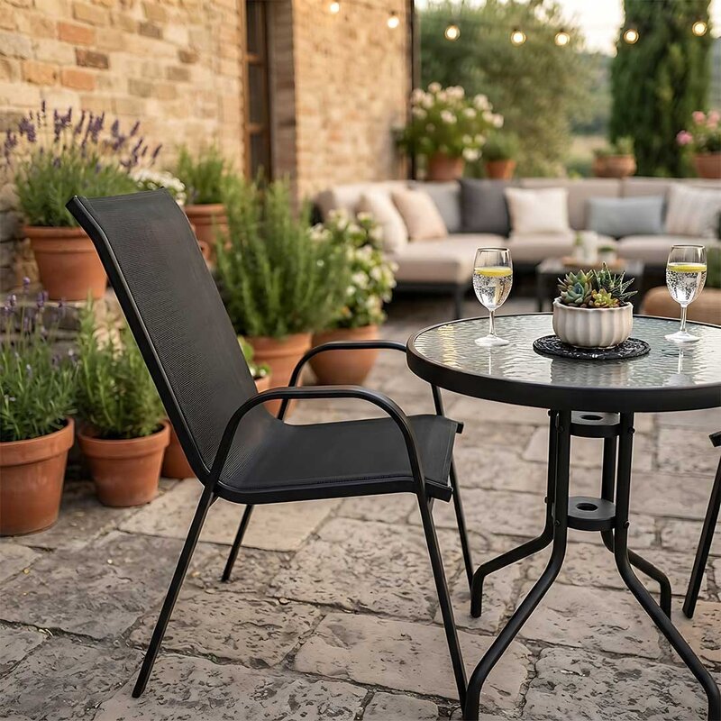 Baštenski Set Lorens - Sto sa Staklom i 2 Stolice - detalj