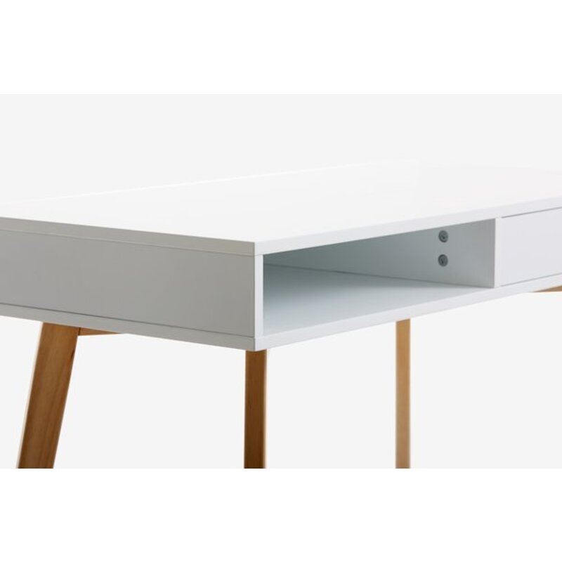 Radni sto TAMHOLT 50x100 cm, bela/natur - detalj