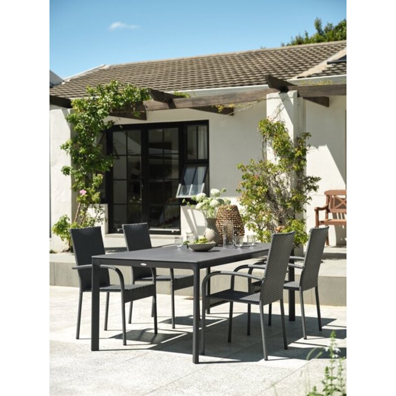 Baštenski sto KUMLA Š95xD200 cm, sivi, sinterovani kamen/aluminijum - detalj