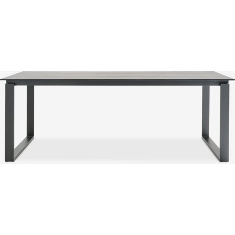 Baštenski sto SONNERUP 100x215 cm, siva - aluminijumski ram, DURAWOOD® ploča - detalj