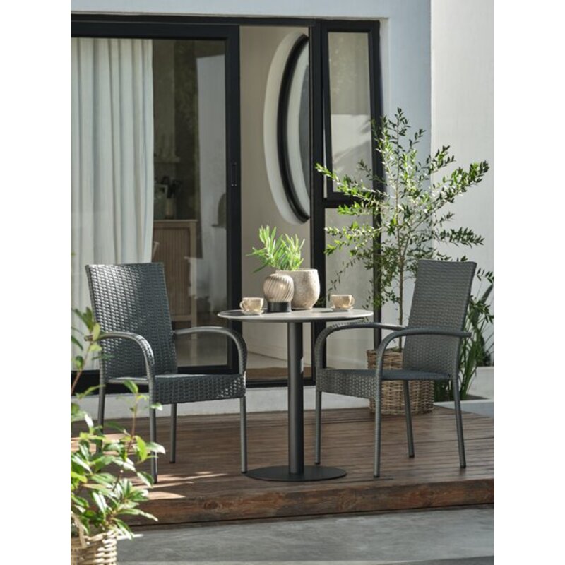 Baštenski bistro stočić VAMDRUP Ø70 cm, tamno siva - detalj