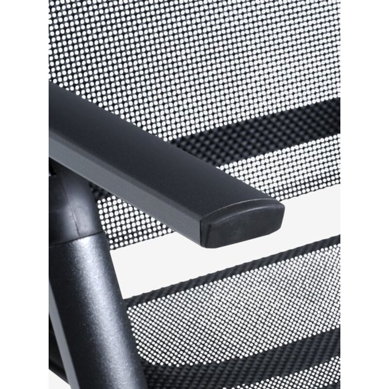 Baštenski set HOBRO D70 sto + 2 DOMMA stolice, sklopivo, crno - detalj