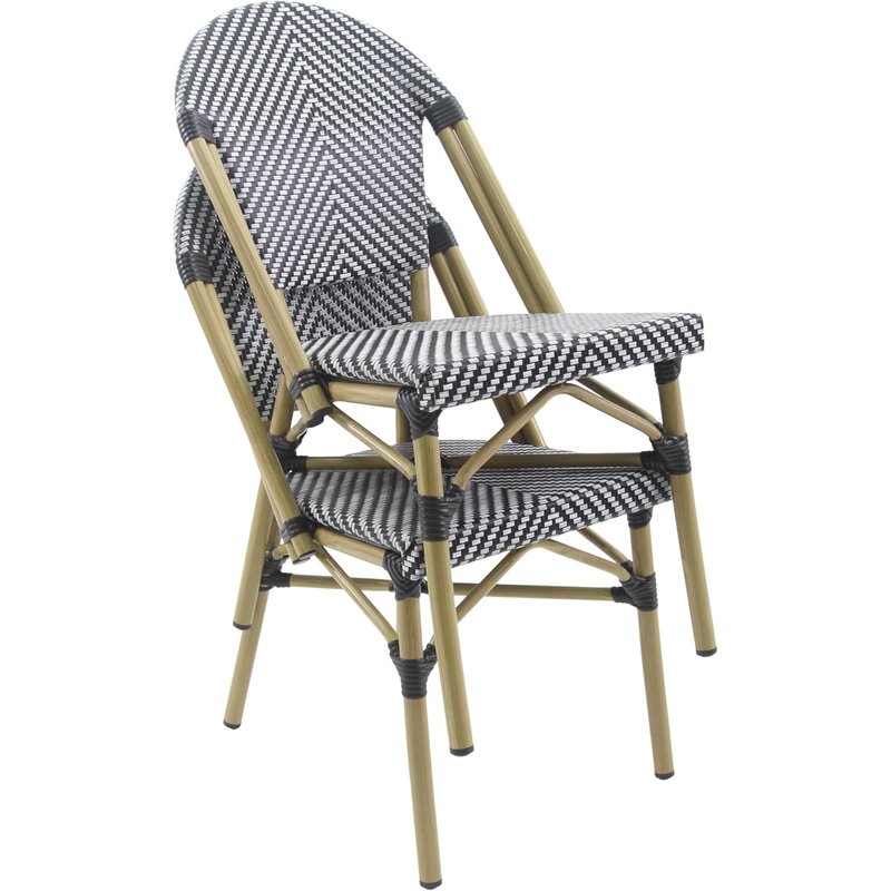 Trpezarijaska ili Baštenska stolica Parisian Style MPRO aluminijum - bambus Nosivost 150 kg - detalj