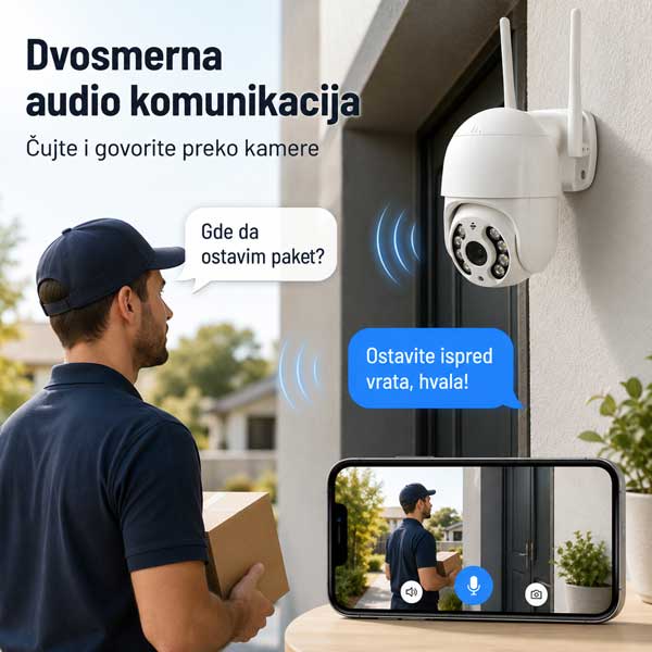 Wi-Fi sigurnosna kamera 4 MP sa PTZ rotacijom IR 20 m - detalj