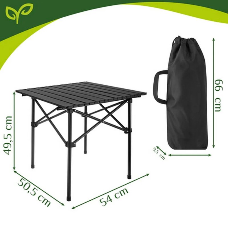 Sklopivi kamping sto Gardlov Crni – nosivost 70 kg - detalj