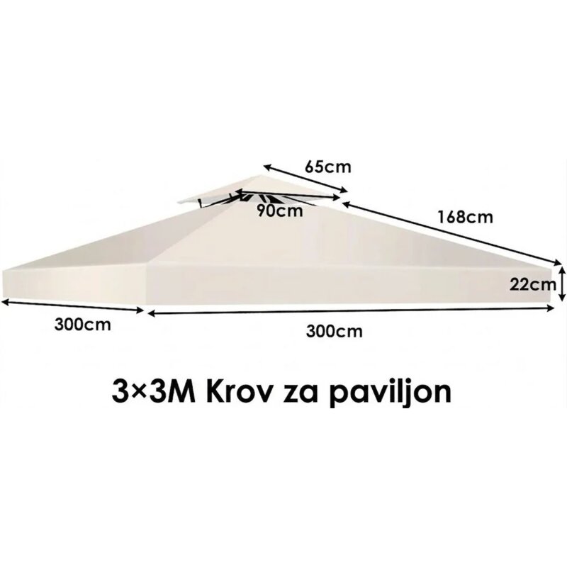 Zamensko platno za baštenski paviljon Venturo 3x3m, bež - detalj