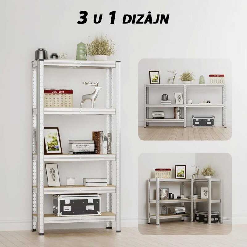 SuperHome Metalna Montažna Polica 180x90x30cm, Nosivost 175kg po Nivou - detalj