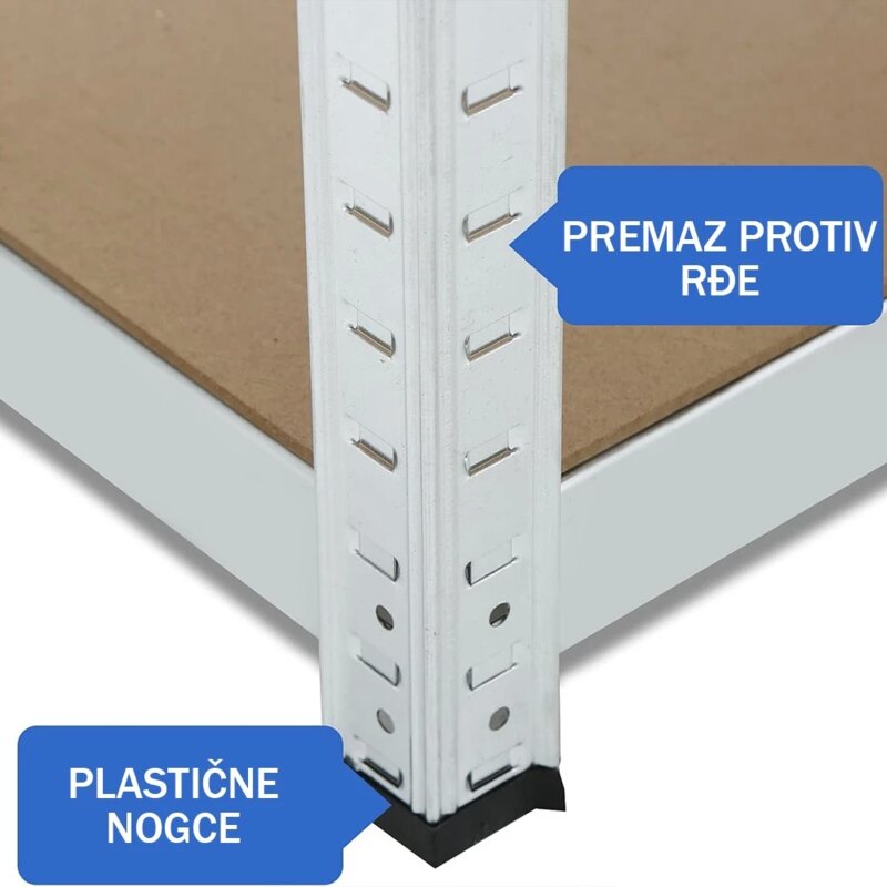 SuperHome Metalna Montažna Polica 180x120x45cm, 5 Nivoa, Nosivost 1125kg - detalj