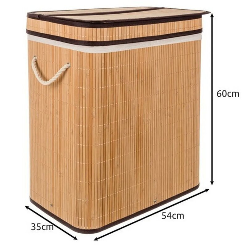Ruhhy Korpa za Veš od Bambusa 100L, 60x54x35cm - detalj