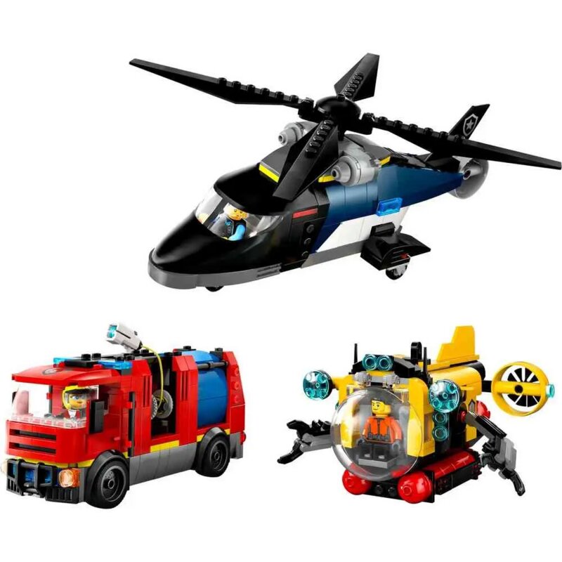 LEGO® City Helikopter, Vatrogasno Vozilo i Podmornica Remiks (60462) - detalj