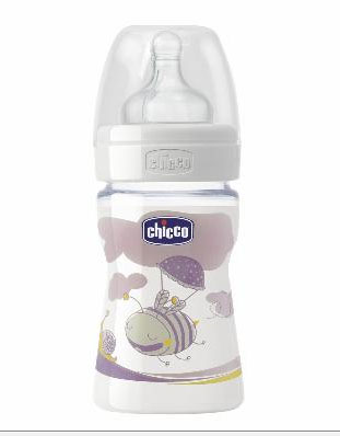 Chicco plastična flašica sa kaučuk cuclom 150ml 6005110 - detalj