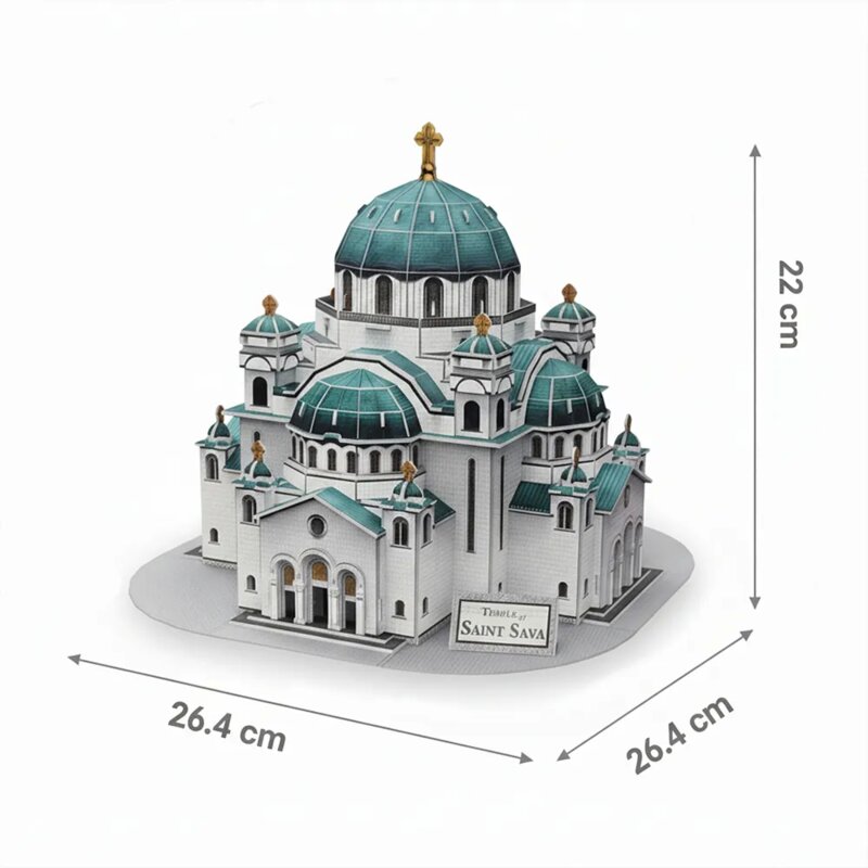 CubicFun 3D Puzzla Hram Svetog Save – National Geographic kolekcija, 167 delova - detalj