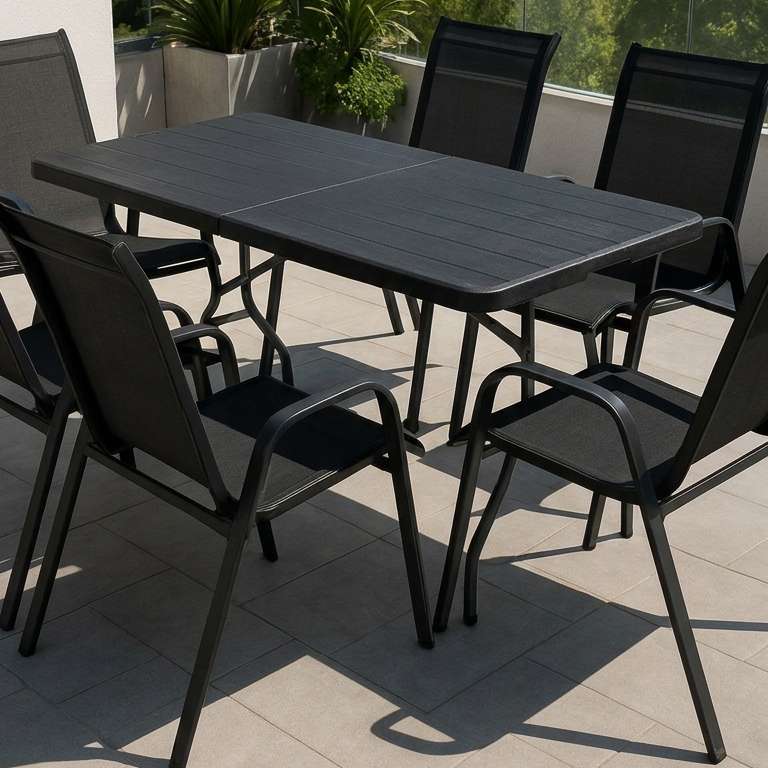 Fieldmann Set Sa Sklopivim Stolom i 6 Stolica Blackamille - detalj