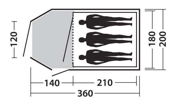 Easy Camp Explorer Eclipse 300 šator za tri osobe 120041 - detalj