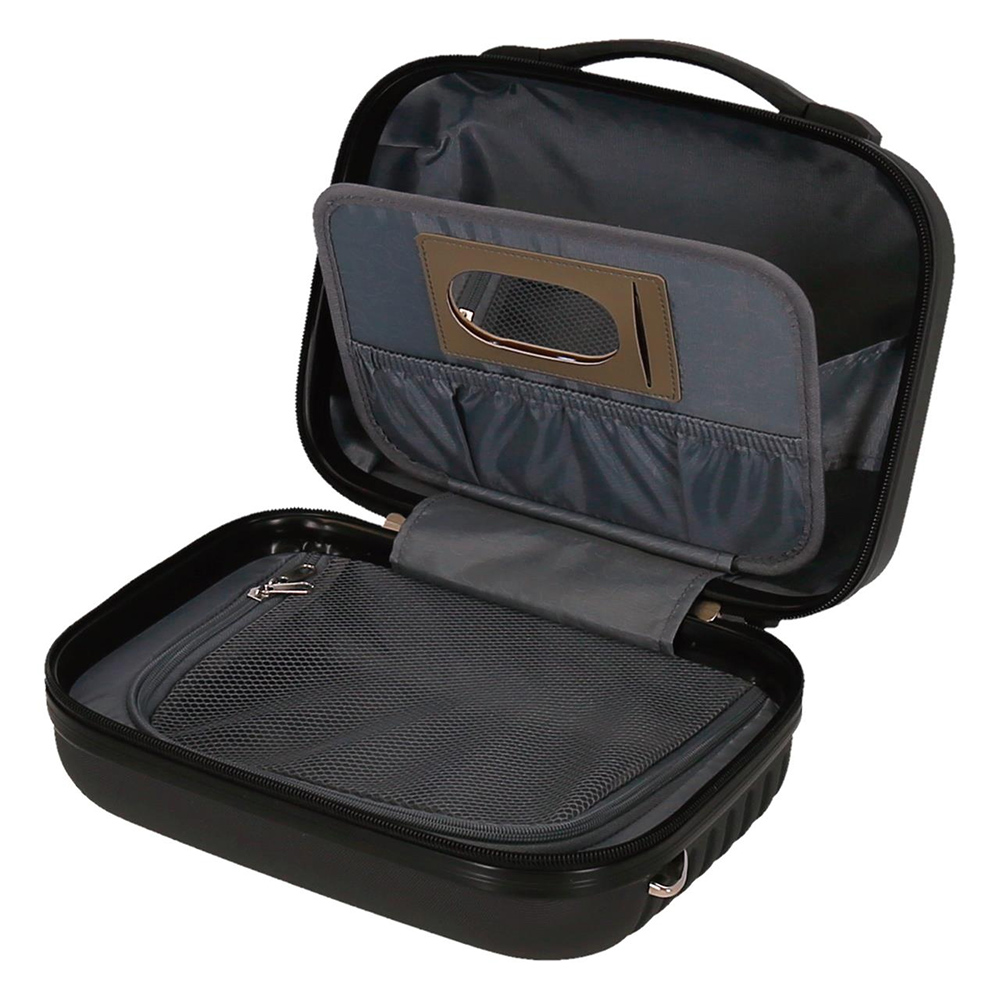 Beauty case - ABS neseser za šminku Roll Road India black 50839 - detalj