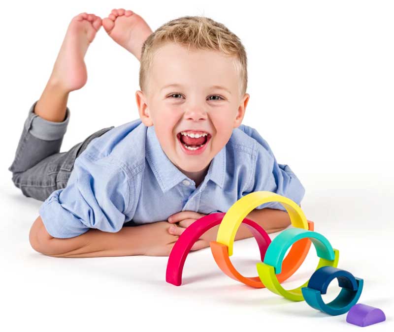 WOODY Balans igračka Drveni blokovi Duga 91993 - detalj