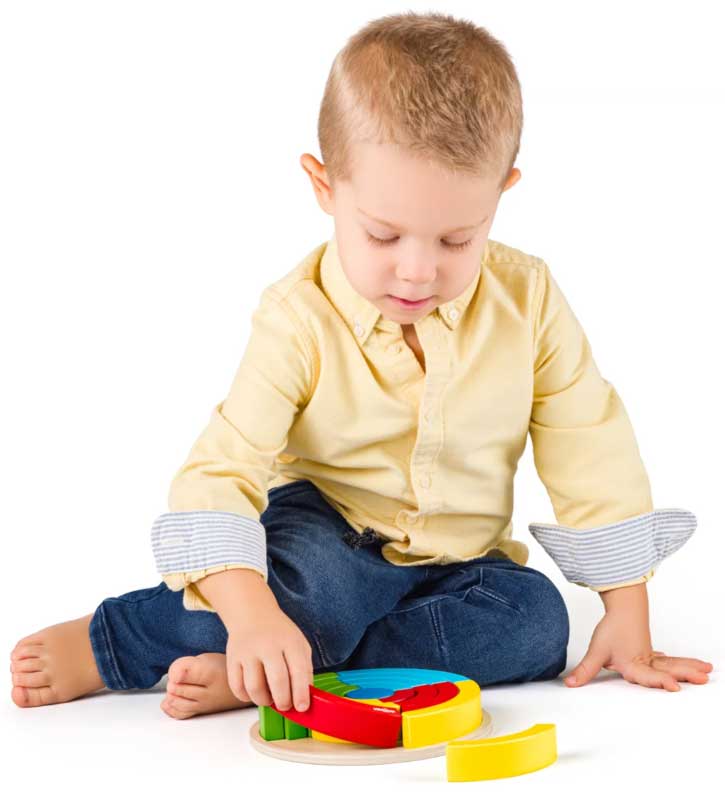 WOODY Didaktička igračka Drveni krugovi Duga 91994 - detalj