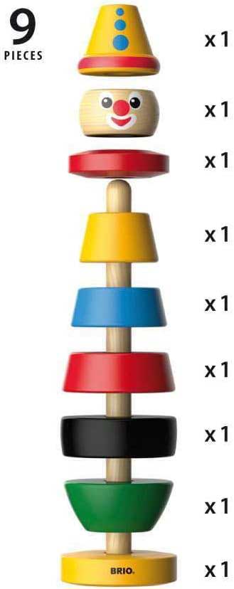 BRIO Drvena igračka za slaganje Klovn na štapu 30120 - detalj