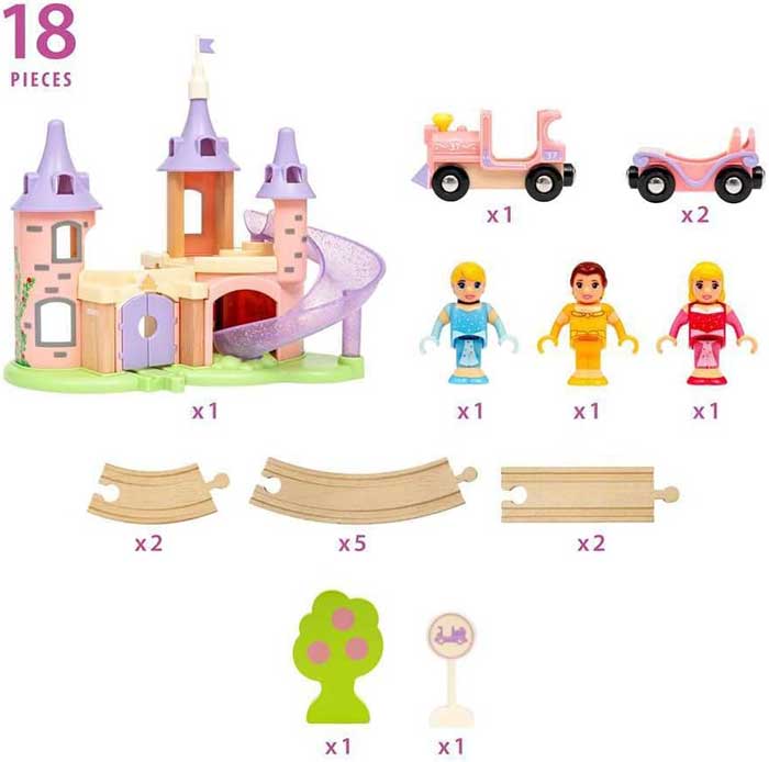 BRIO Disney Princess Zamak sa prugom i figuricama princeza 33312 - detalj