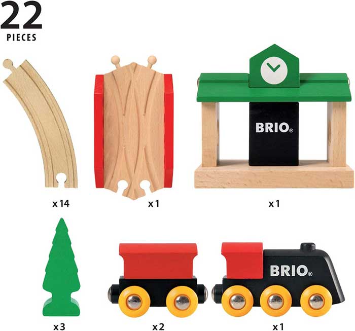 BRIO Drveni vozić sa prugom 22 dela Classic 33028 - detalj