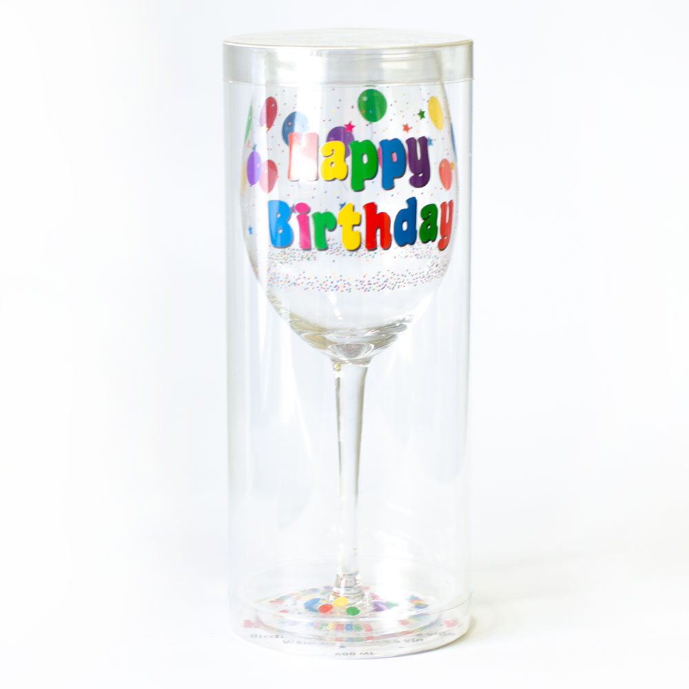 Vinska čaša za rođendan Happy Birthday - detalj