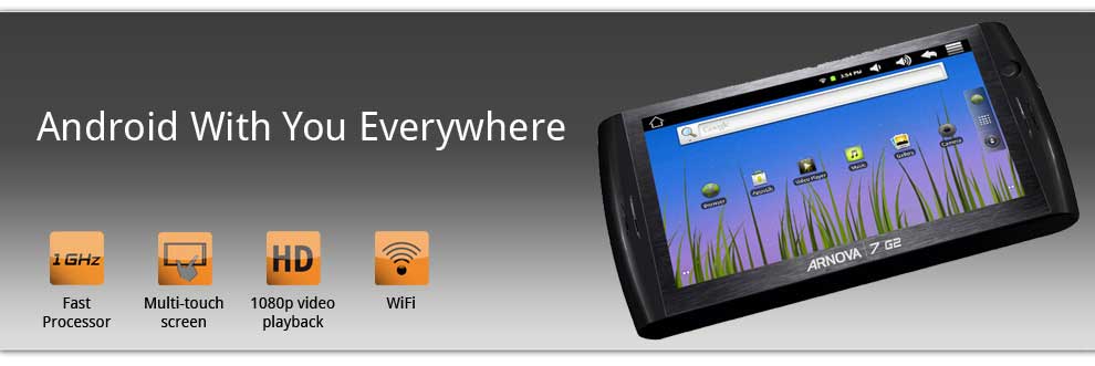 Archos Arnova 7 G2 Multi Touch Screen Android Tablet Računar HD - detalj