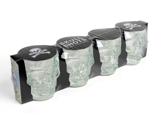 Kikkerland Čaše za kratka pića Scull, set od 4  GL06 - detalj